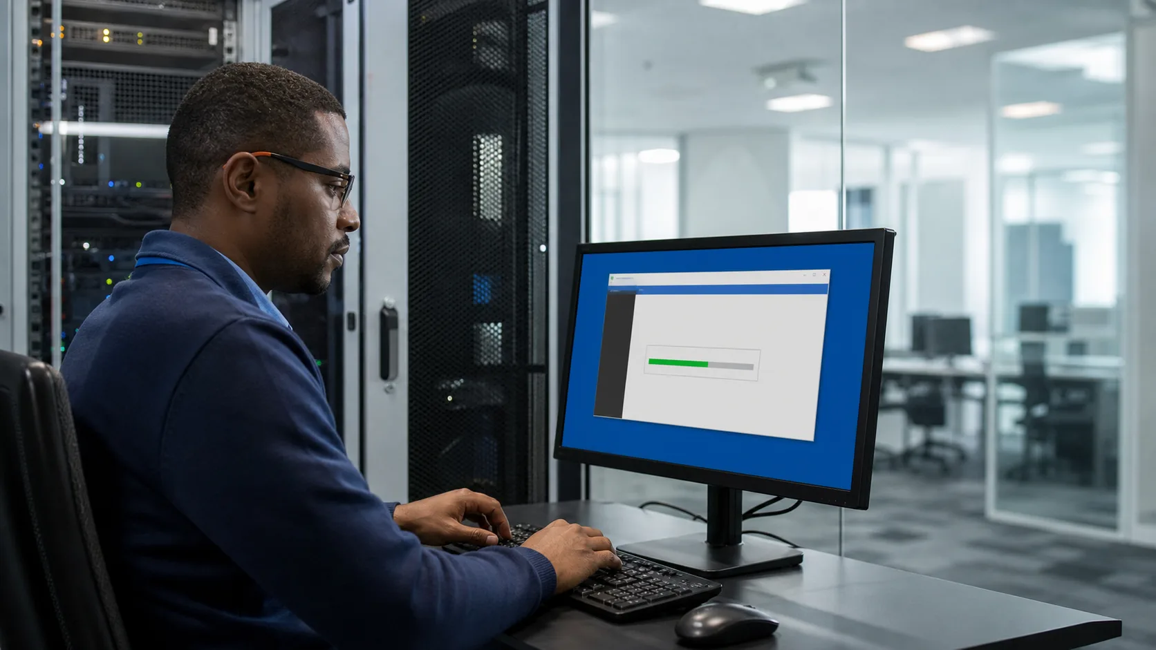 South African IT administrator installing a self-service Windows ERP connector with a one-time Enterprise activation key