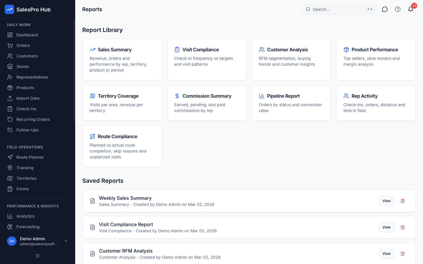Advanced Analytics & Reports screenshot