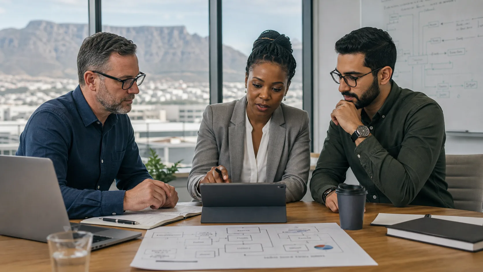 South African finance sales operations and development team defining QuickBooks customer tax account and approval mappings