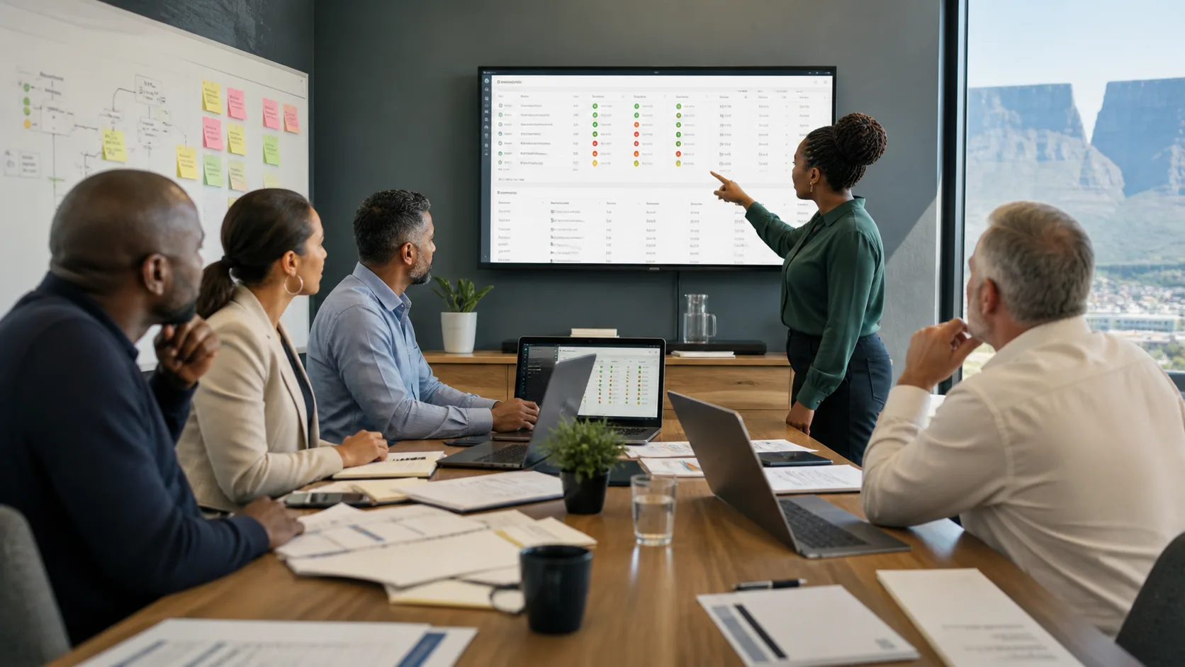 South African finance IT and sales leaders reviewing Sage or Pastel integration test results and exception ownership before go-live