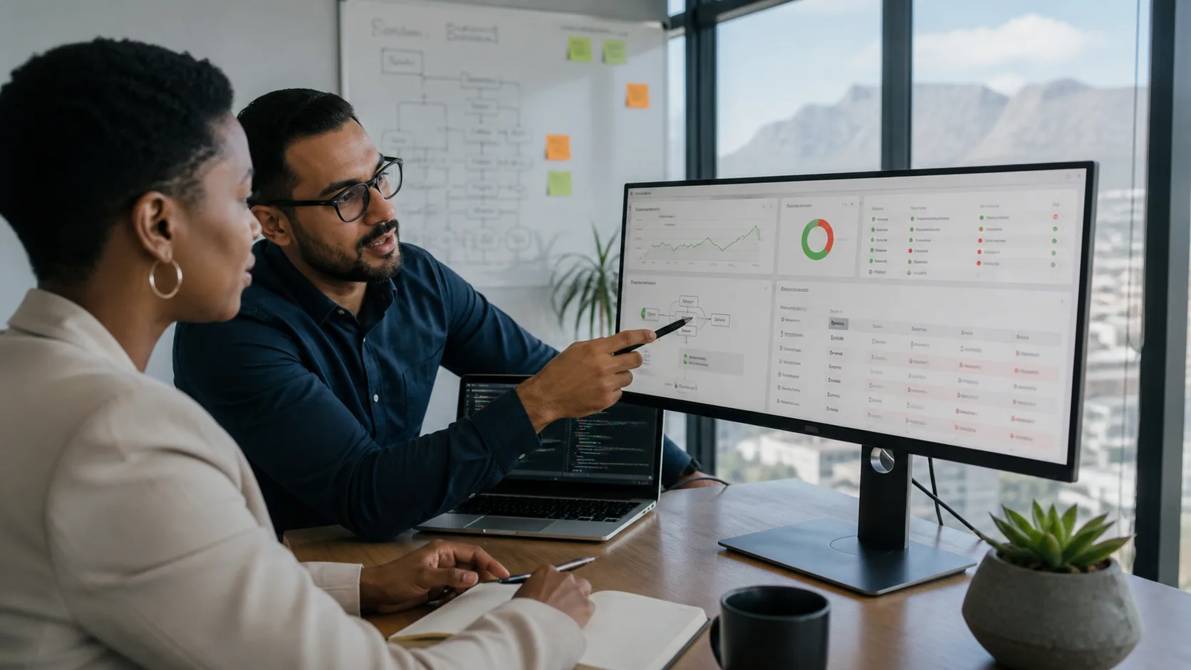 South African sales manager and developer reviewing Zapier catch-hook delivery health retry status and failure ownership
